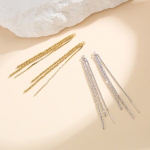 925 Sterling Silver Sparkling Gypsophila Ear Threaders 50500008