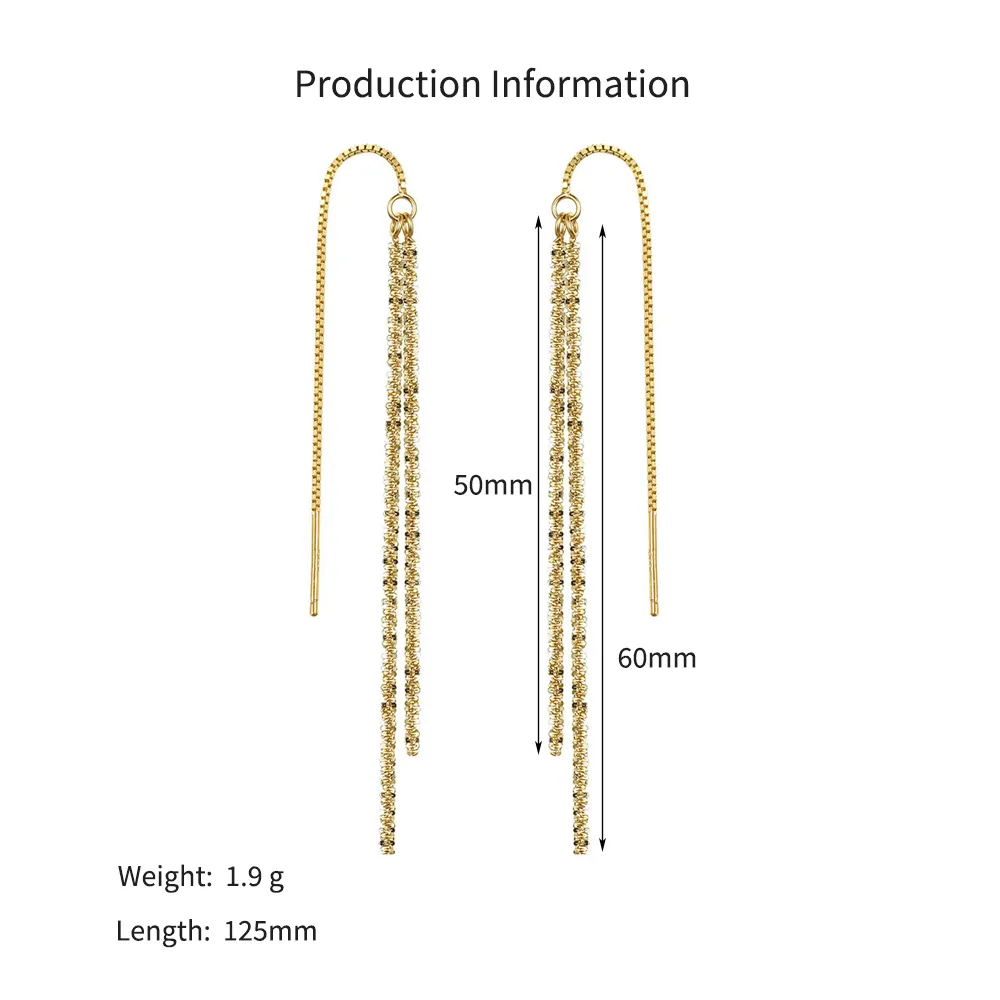 925 Sterling Silver Sparkling Gypsophila Ear Threaders 50500008 - image2