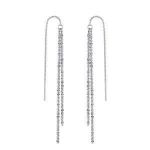 925 Sterling Silver Sparkling Gypsophila Ear Threaders 50500008