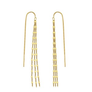 925 Sterling Silver Sparkling Tassel Ear Threaders 50500009