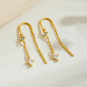 925 Sterling Silver Blue Accent Kite Threaders 50500010