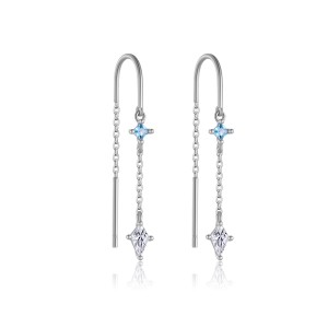 925 Sterling Silver Blue Accent Kite Threaders 50500010