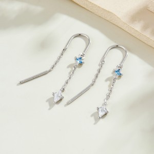 925 Sterling Silver Blue Accent Kite Threaders 50500010