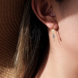 925 Sterling Silver Crystal Teardrop Threader Earrings 50500012 925 Sterling Silver Crystal Teardrop Threader Earrings 50500012