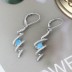 Zirconia Blue Opal Lever Back Earring 50600004