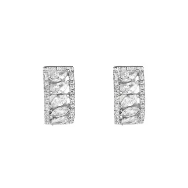 Silver Cubic Zirconia Huggie Earring 60200003