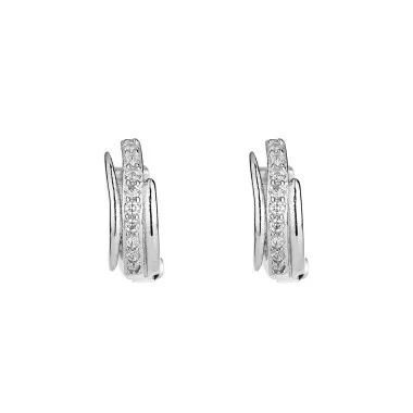 Silver Cubic Zirconia Huggie Earring 60200004