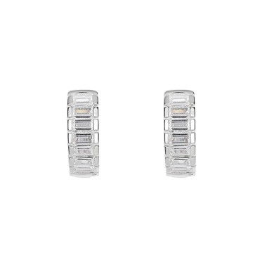 Silver Cubic Zirconia Huggie Earring 60200005