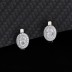 Silver Cubic Zirconia Oval Huggie Earring 60200006