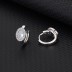 Silver Cubic Zirconia Oval Huggie Earring 60200006