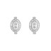 Silver Cubic Zirconia Oval Huggie Earring 60200006