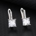 Silver Cubic Zirconia Square Huggie Earring 60200007