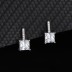 Silver Cubic Zirconia Square Huggie Earring 60200007