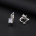 Silver Cubic Zirconia Square Huggie Earring 60200007