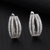 Silver Cubic Zirconia Lines Huggie Earring 60200008