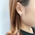 Silver Cubic Zirconia Lines Huggie Earring 60200008