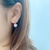 Silver Cubic Zirconia Heart Huggie Earring 60200010