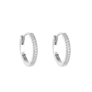 Silver Cubic Zirconia Huggie Earring 60200011