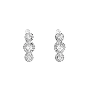 Silver Cubic Zirconia Huggie Earring 60200012