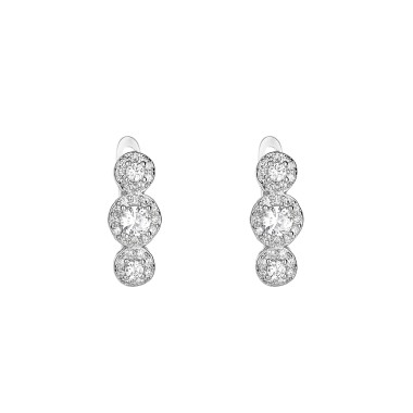Silver Cubic Zirconia Huggie Earring 60200012