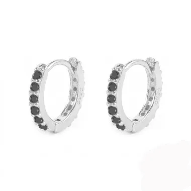 7mm Silver Cubic Zirconia Hoop Earring 60200015