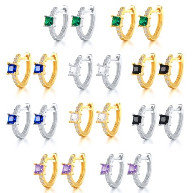 9mm Silver Cubic Zirconia Hoop Earring 60200022