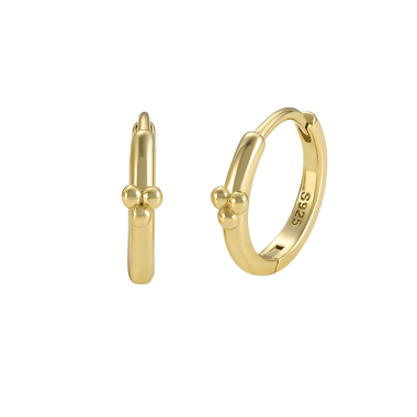 Silver Plain Balls Hoop Earring 60200026