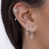 9mm Silver Cubic Zirconia Flower Hoop Earring 60200028