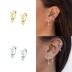 9mm Silver Cubic Zirconia Flower Hoop Earring 60200028