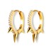 925 Sterling Silver Zirconia Spike Hoop Earring 60200033