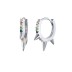925 Sterling Silver Zirconia Spike Hoop Earring 60200033