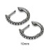 925 Sterling Silver 6/8/10mm Black Zirconia Hoop Earring 60200038