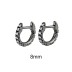 925 Sterling Silver 6/8/10mm Black Zirconia Hoop Earring 60200038