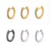 1pcs 925 Sterling Silver 10mm Zirconia Hoop Earring 60200039