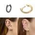 1pcs 925 Sterling Silver 10mm Zirconia Hoop Earring 60200039