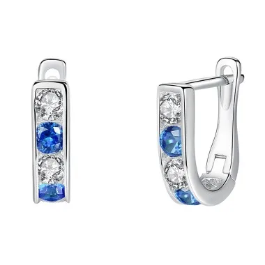 925 Sterling Silver Zirconia Hoop Earrings 60200042