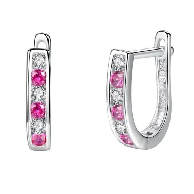 925 Sterling Silver Zirconia Hoop Earrings 60200043