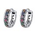 925 Sterling Silver Colorful Zirconia Vintage Hoop Earring 60200046