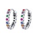 925 Sterling Silver Colorful Zirconia Vintage Hoop Earring 60200047