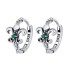 925 Sterling Silver Green Zirconia Iris Hoop Earring 60200048