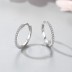 1 Pair 925 Sterling Silver Sparkle Zirconia Hoop Earring 60200049
