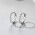 1 Pair 925 Sterling Silver Sparkle Zirconia Hoop Earring 60200049