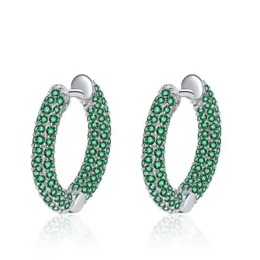 Vintage Full Zirconia C Shape Hoop Earrings 60200052