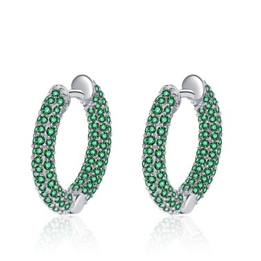 Vintage Full Zirconia C Shape Hoop Earrings 60200052
