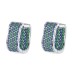 Two Tone Zirconia Wide Hoop Earrings 60200056