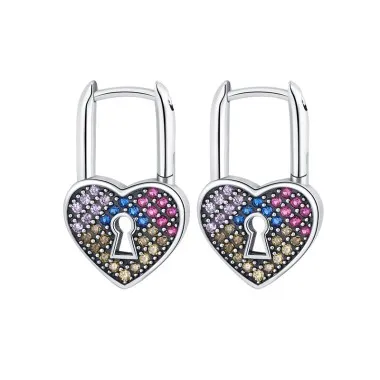 Vintage Zirconia Heart Hoop Earrings 60200059