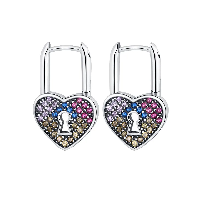 Vintage Zirconia Heart Hoop Earrings 60200059