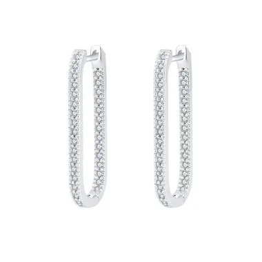 Zirconia U Shape Hoop Earrings 60200060