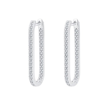 Zirconia U Shape Hoop Earrings 60200060
