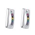 Rainbow Zirconia Rectangle Hoop Earrings 6020063